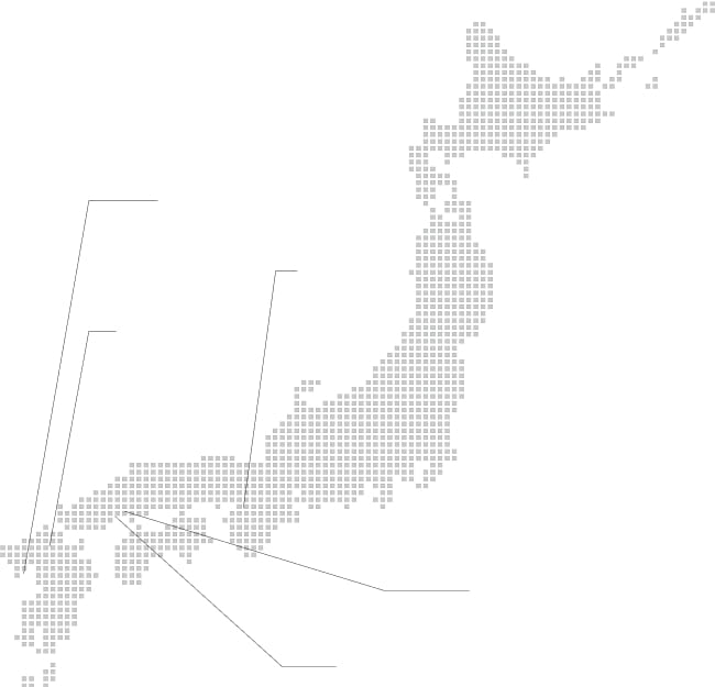 日本地図内の支店の場所をあらわすマップ画像